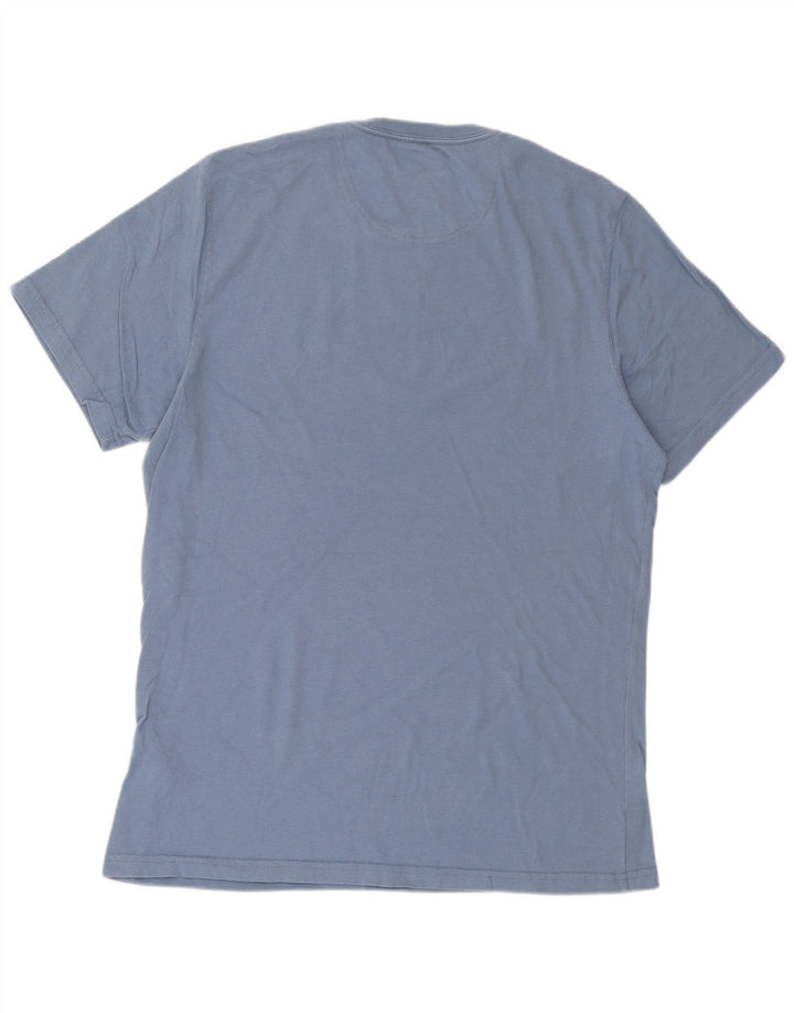 Camiseta masculina BARBOUR sob medida de algodão azul médio