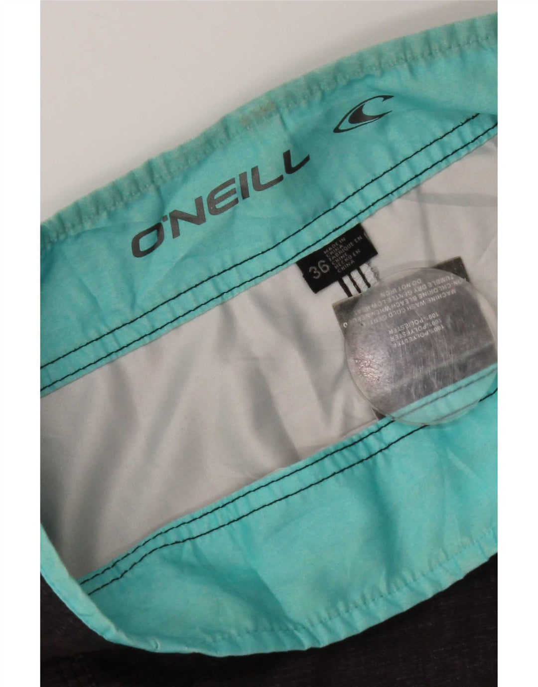 Shorts de natação masculino O'Neill grande poliéster listrado cinza