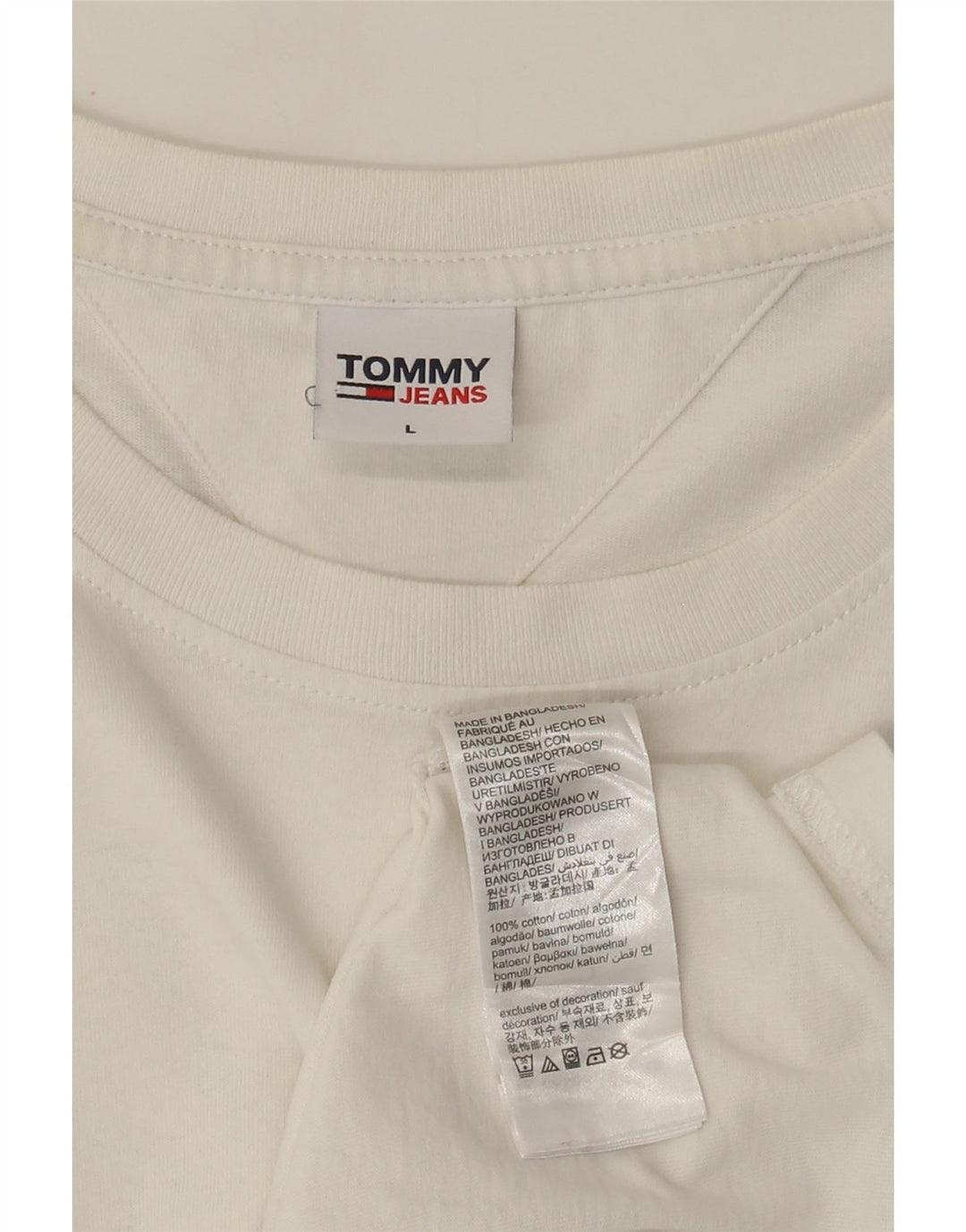 Camiseta masculina TOMMY HILFIGER com estampa gráfica grande de algodão branco