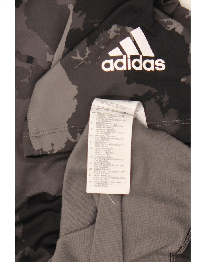Adidas Mens Camiseta Top 2XL Cinza Camuflagem Poliéster
