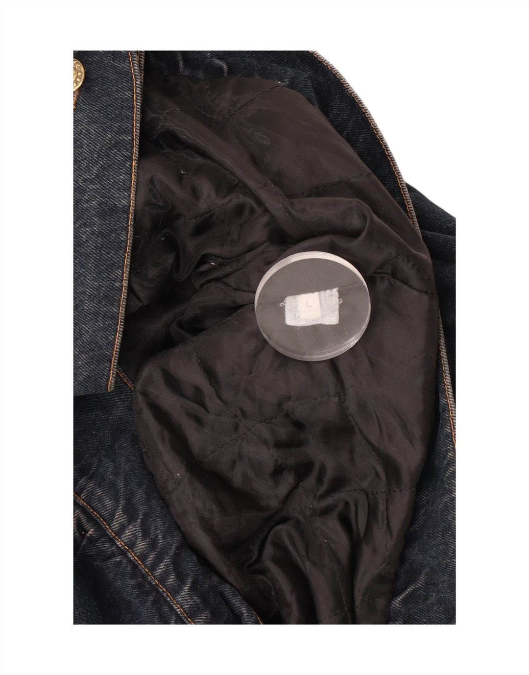 Jaqueta jeans feminina vintage UK 16 grande azul