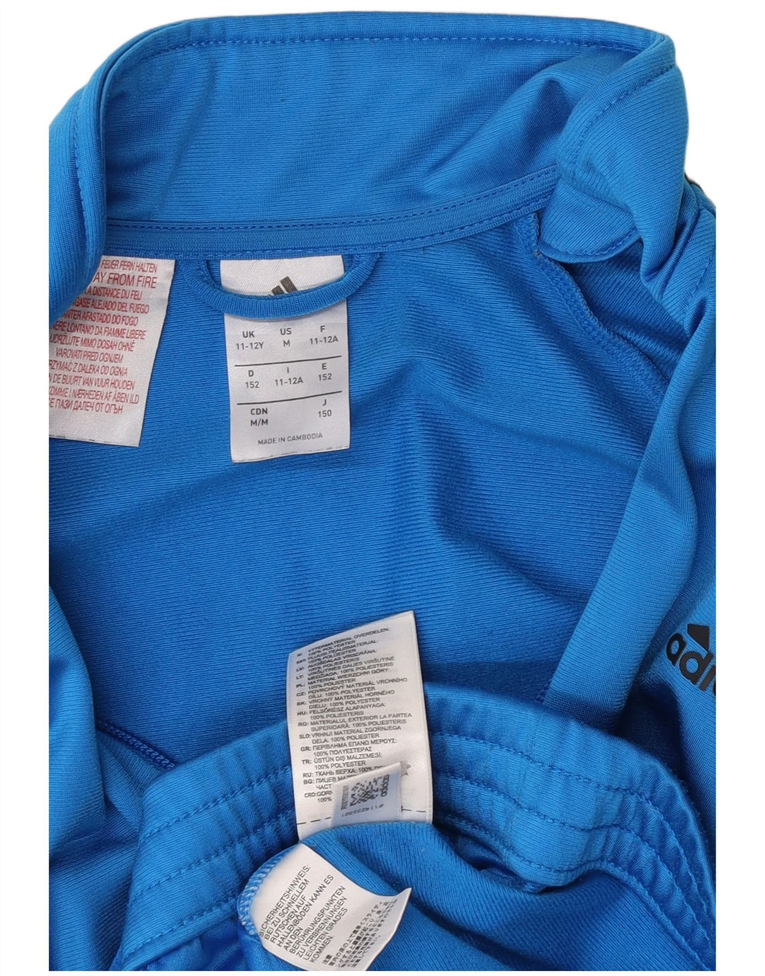Jaqueta Adidas Meninos Treino Top 11-12 Anos Azul Colorblock Poliéster