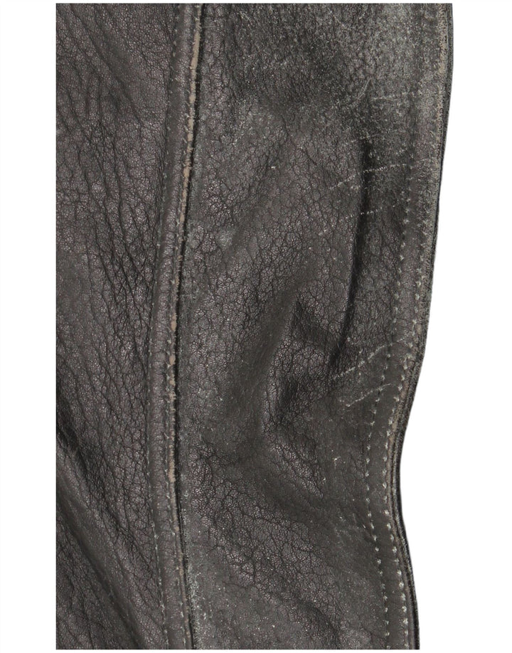 Jaqueta masculina de couro Clout para motociclista Reino Unido 42 XL couro preto