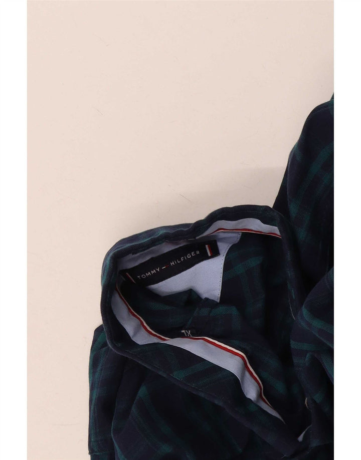 Camisa masculina Tommy Hilfiger Custom Fit XL azul marinho xadrez