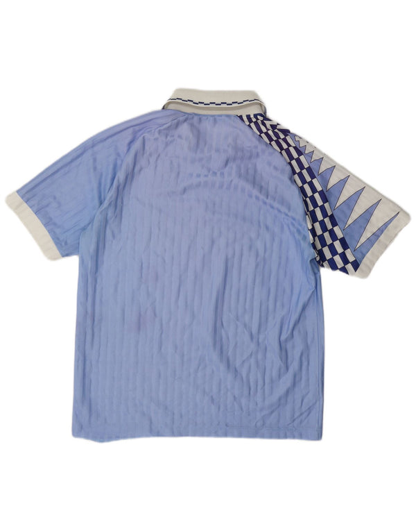 Ennerre Mens Uruguai 1992-93 camisa de futebol em casa médio azul geométrico