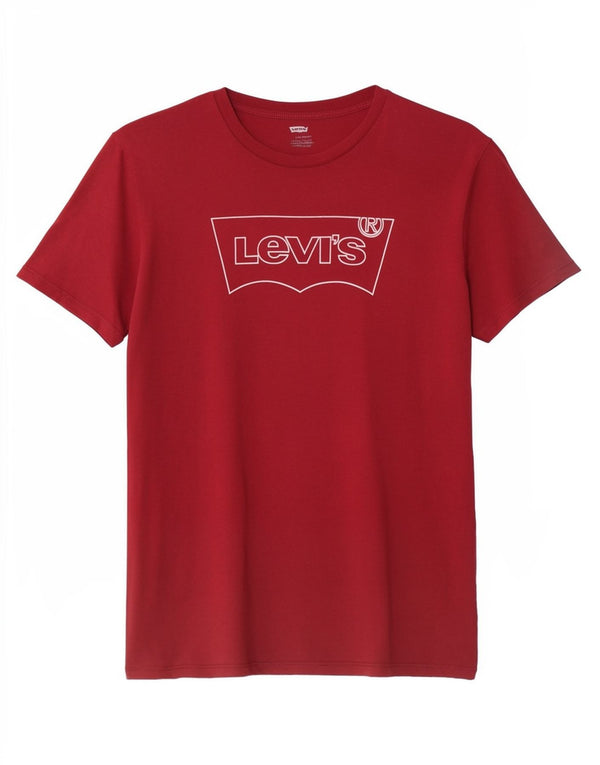 Camiseta gráfica masculina Levi's Top grande de algodão vermelho