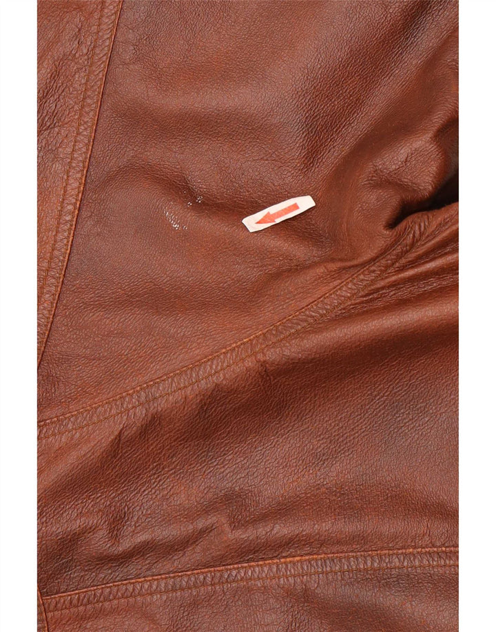 Jaqueta de couro masculina Mondial Loose Fit UK 38 marrom médio