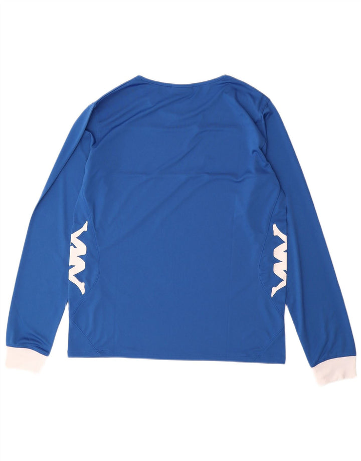 Kappa Mens Graphic Top Manga Longa Médio Azul Colourblock Poliéster