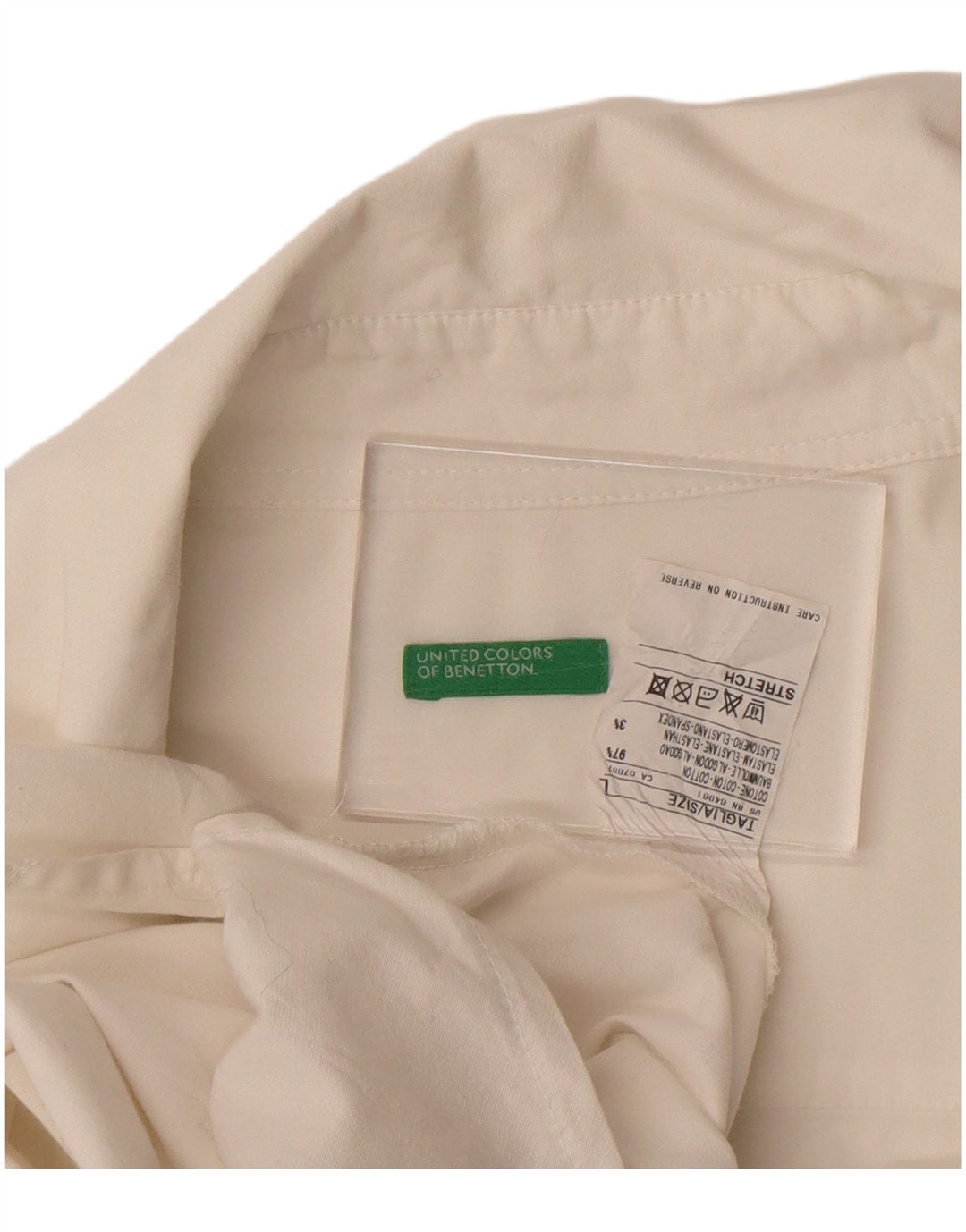 Camisa pulôver feminina BENETTON Reino Unido 16 grande algodão branco