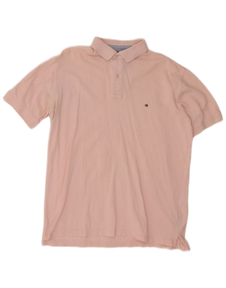 Camisa polo masculina TOMMY HILFIGER grande algodão rosa