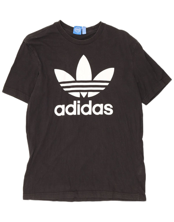 Adidas Mens Graphic T-Shirt Top Médio Algodão Preto