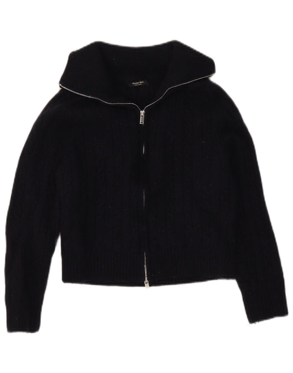 Suéter cardigã feminino Massimo Dutti 5-6 anos pequeno azul marinho lã