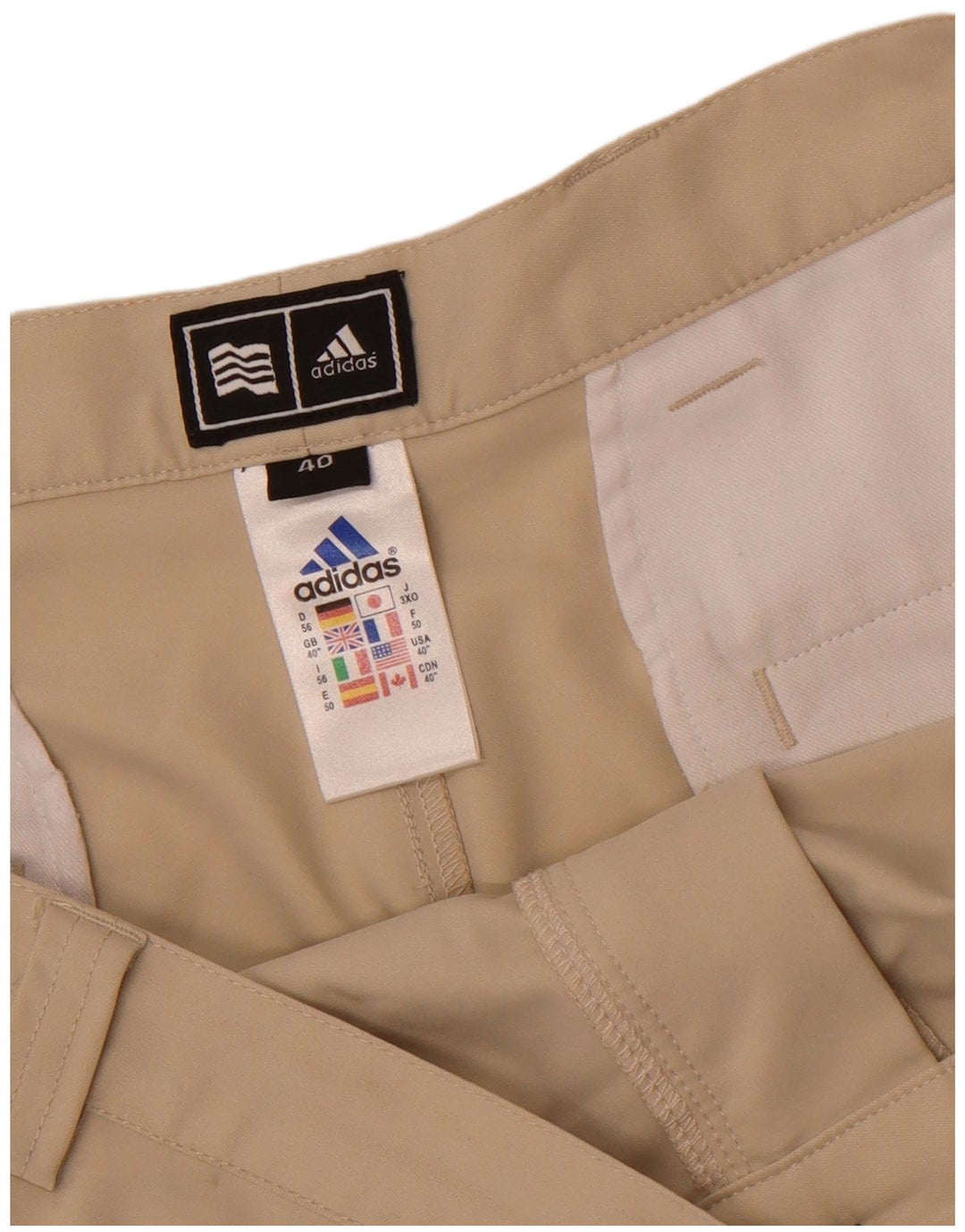 Adidas Mens Chino Shorts W40 XL Bege Poliéster