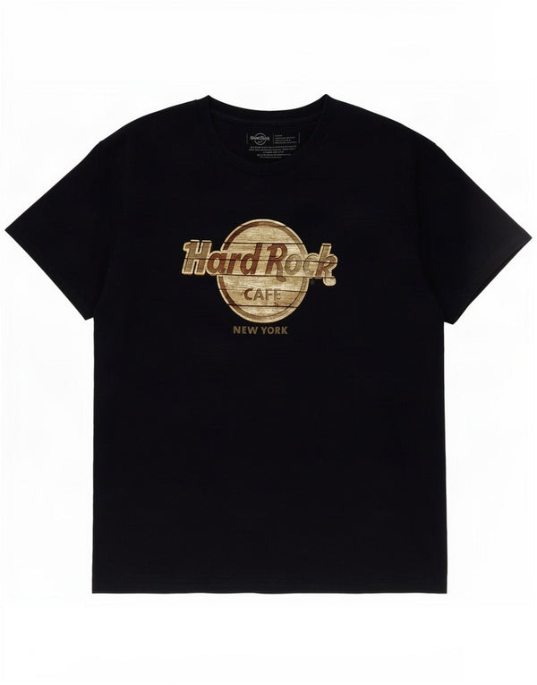 Hard Rock Cafe Mens Camiseta gráfica de Nova York Top grande algodão azul marinho