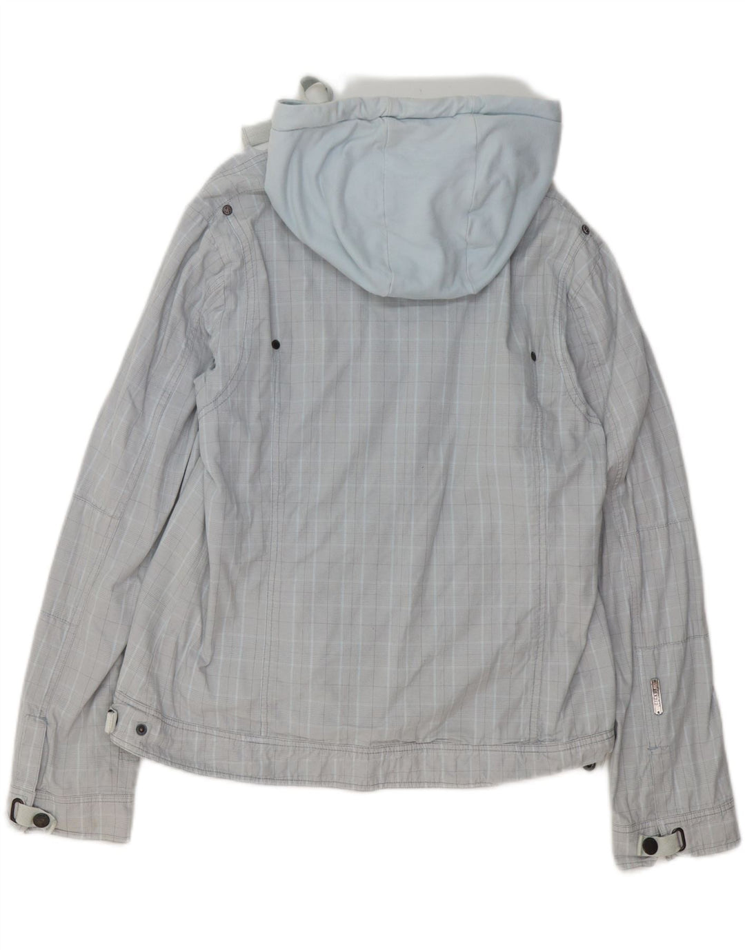 Jaqueta bomber feminina com capuz GIGA DX US 14 XL poliéster xadrez azul