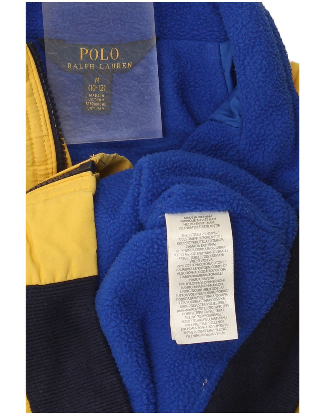 Jaqueta bomber masculina Polo Ralph Lauren 10-11 anos amarelo médio colorblock