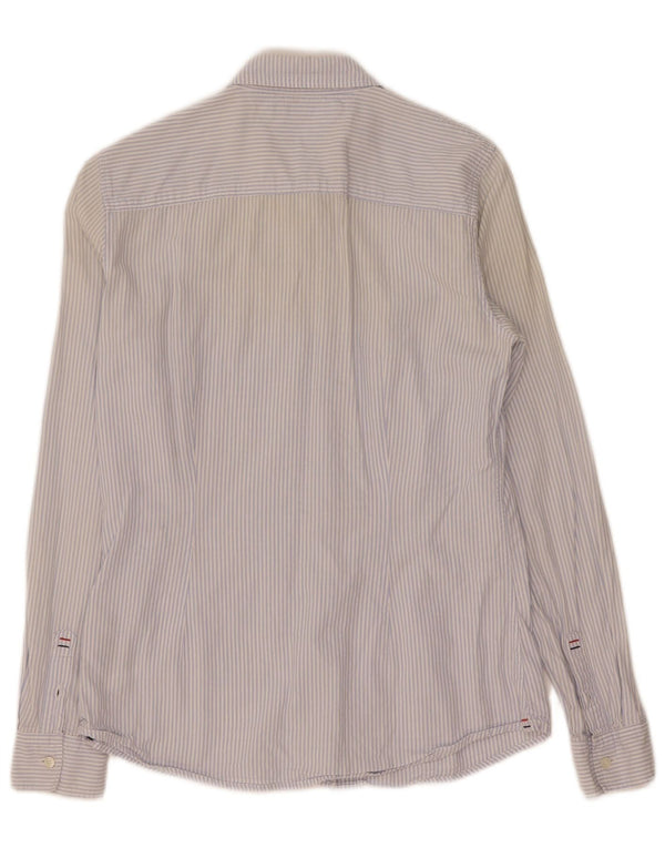 Camisa feminina Tommy Hilfiger EUA 6 algodão listrado azul médio