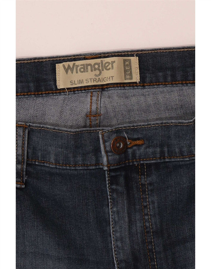 Wrangler Masculino Slim Straight Jeans W38 L30 Azul