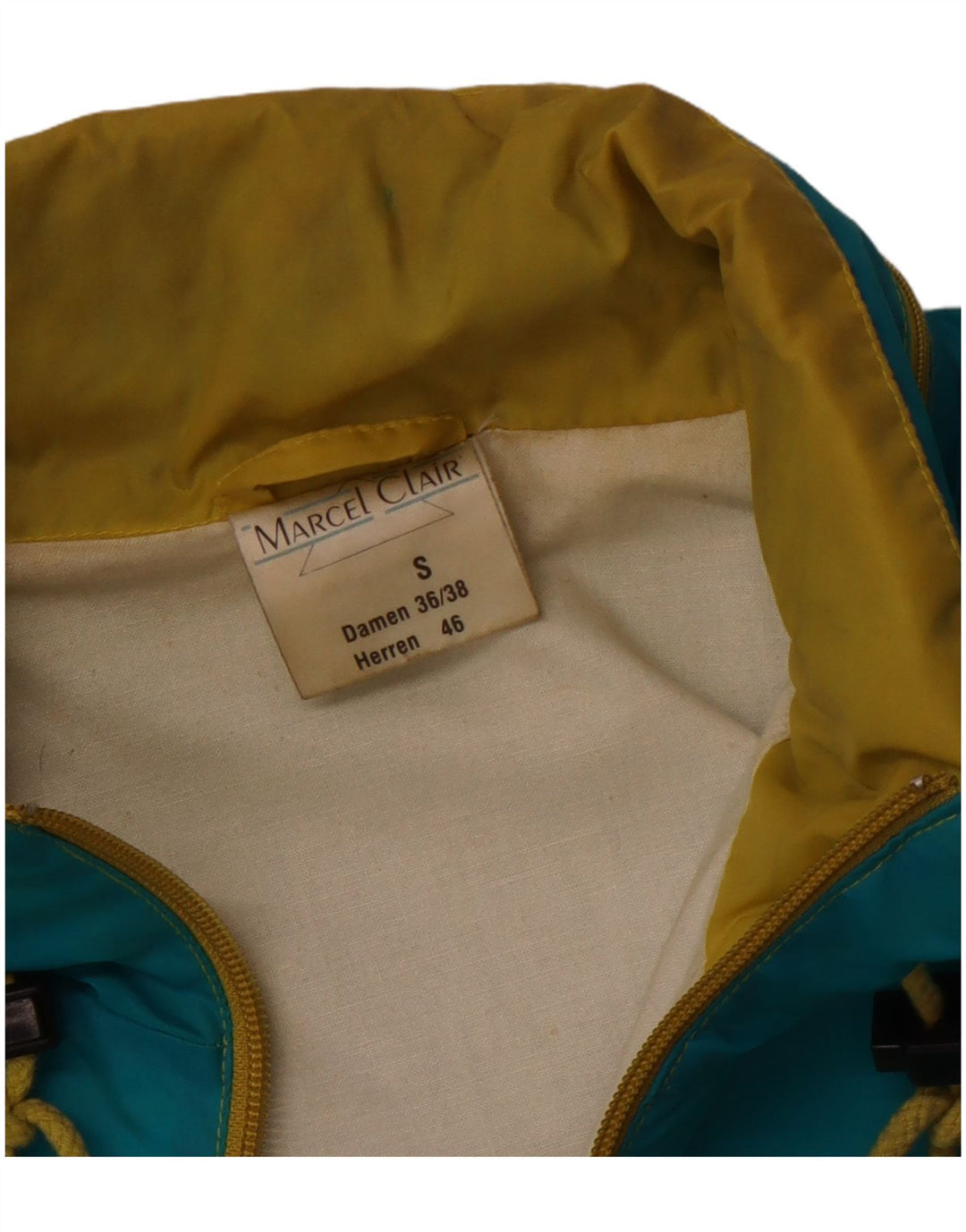 Jaqueta corta-vento masculina unissex Marcel Clair EU 46 pequena azul poliamida