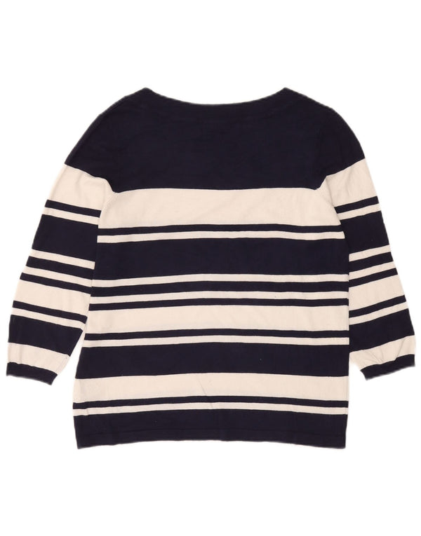 Suéter feminino Marks & Spencer com gola redonda Reino Unido 14 médio azul marinho
