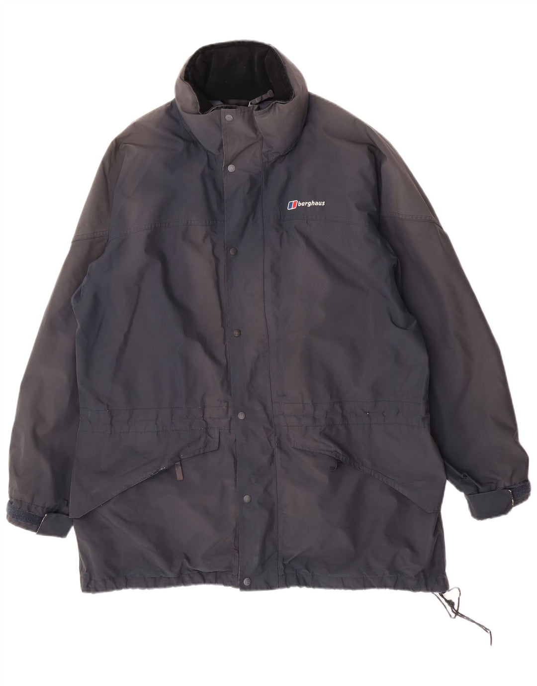 Jaqueta de chuva masculina Berghaus com capuz UK 42 XL poliéster azul marinho