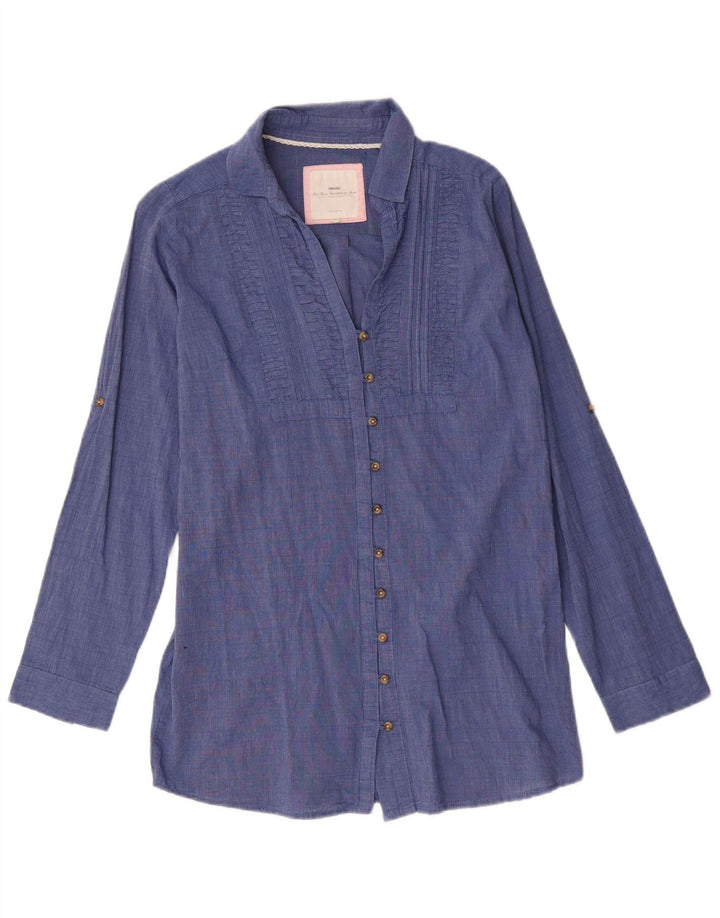 Camisa de smoking feminina Brugi UK 14 azul médio