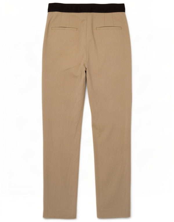 Zara Calça Chino Feminina Slim Médio W28 L26 Bege Colourblock Poliéster