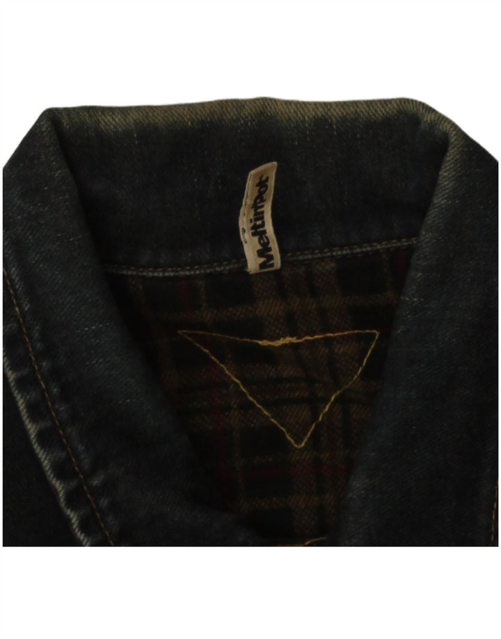 Jaqueta jeans masculina Meltin' Pot UK 36 pequena azul marinho