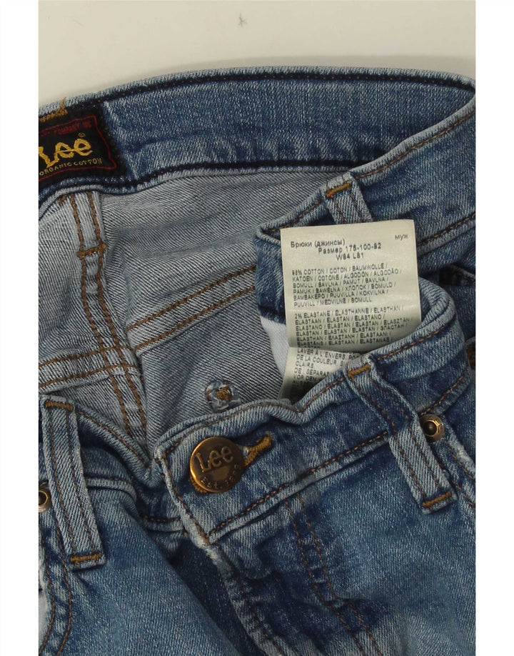 Lee Womens Luke Slim Jeans W33 L32 Azul Algodão