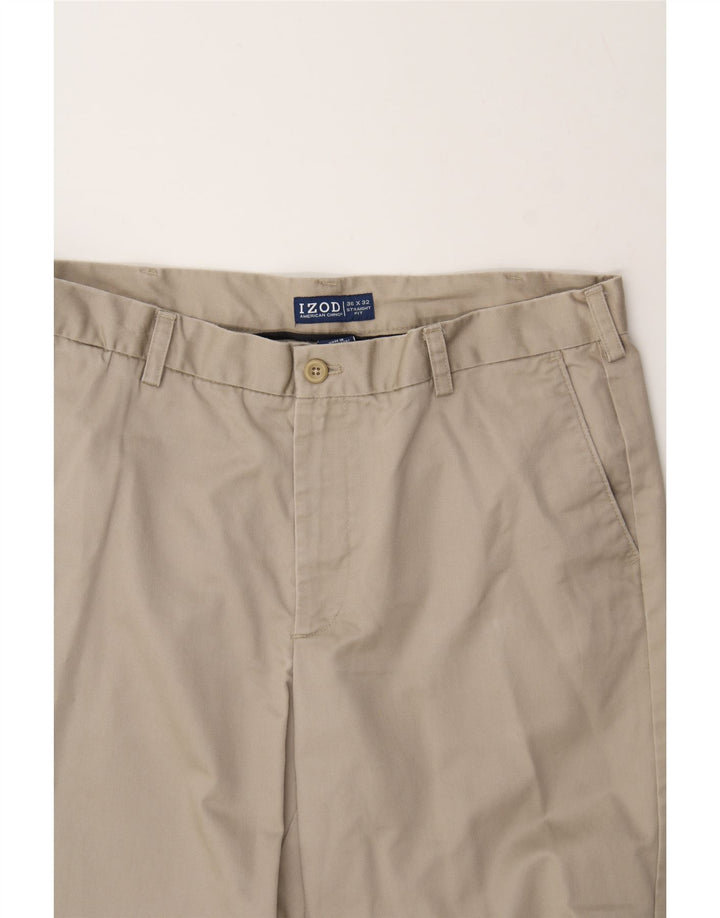 IZOD Mens Straight Chino Trousers W36 L32 Beige Cotton Vintage Izod and Second-Hand Izod from Messina Hembry 