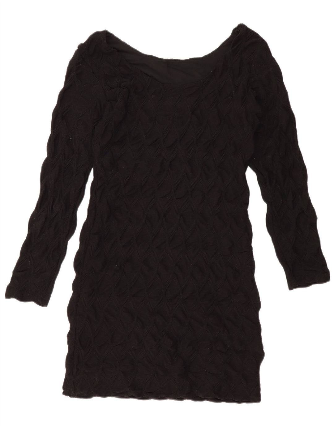 Vestido feminino ZARA com bainha de manga comprida Reino Unido 14 grande preto