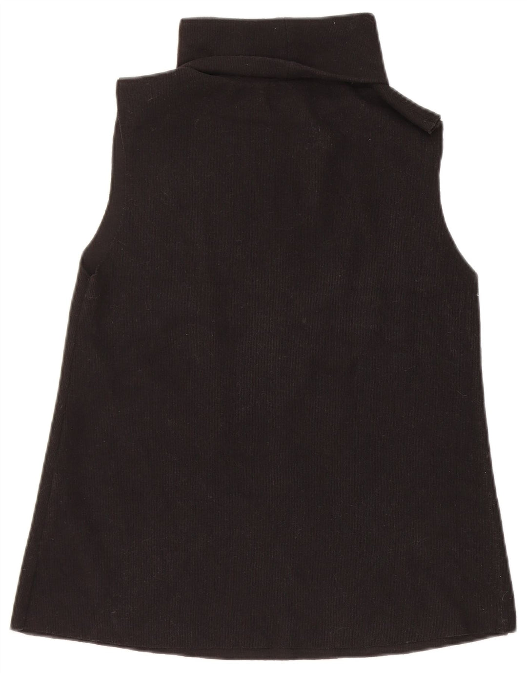 Zara Womens Vest Tank Top UK 12 Médio Algodão Preto