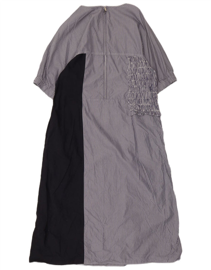 Vestido maxi feminino COS EU 44 XL azul marinho risca de giz algodão