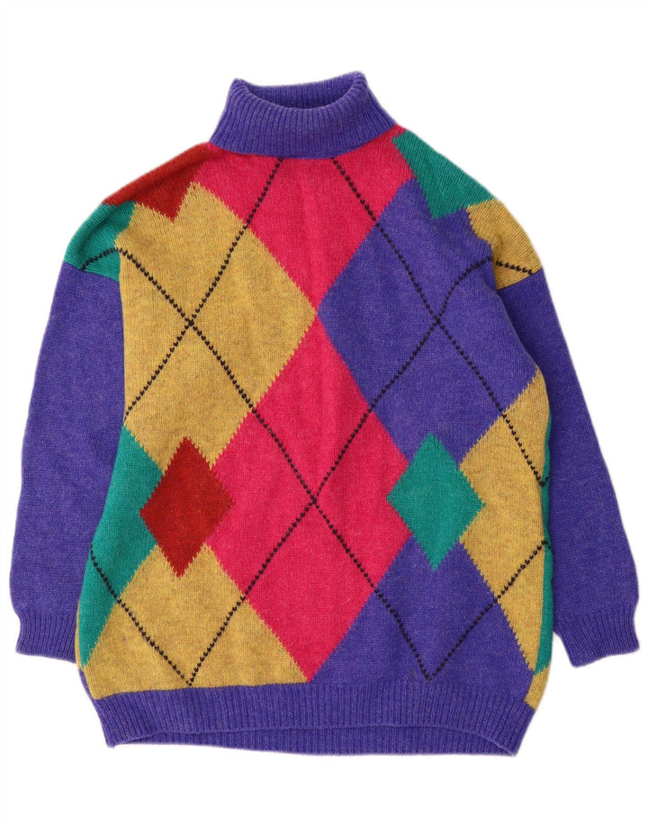 Suéter feminino Benetton com gola redonda Reino Unido 16 grande multicolorido
