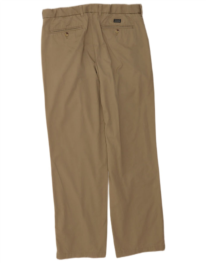 Calça masculina Marks & Spencer com pegged terno W36 L33 algodão bege