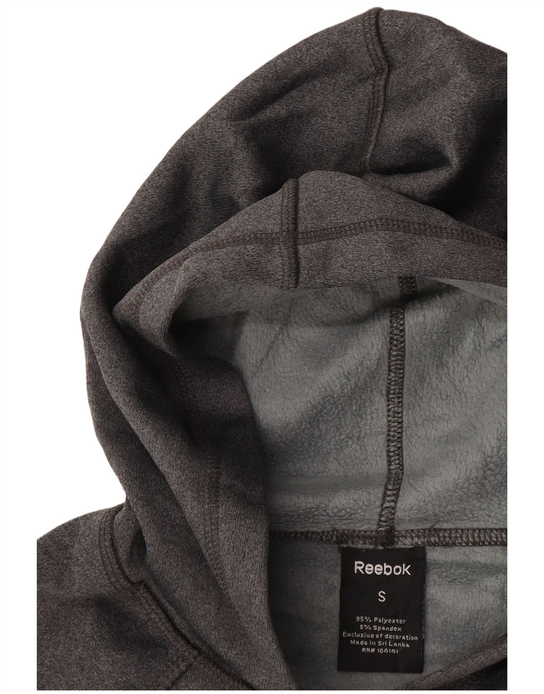 Jumper com capuz feminino REEBOK UK 10 pequeno poliéster cinza
