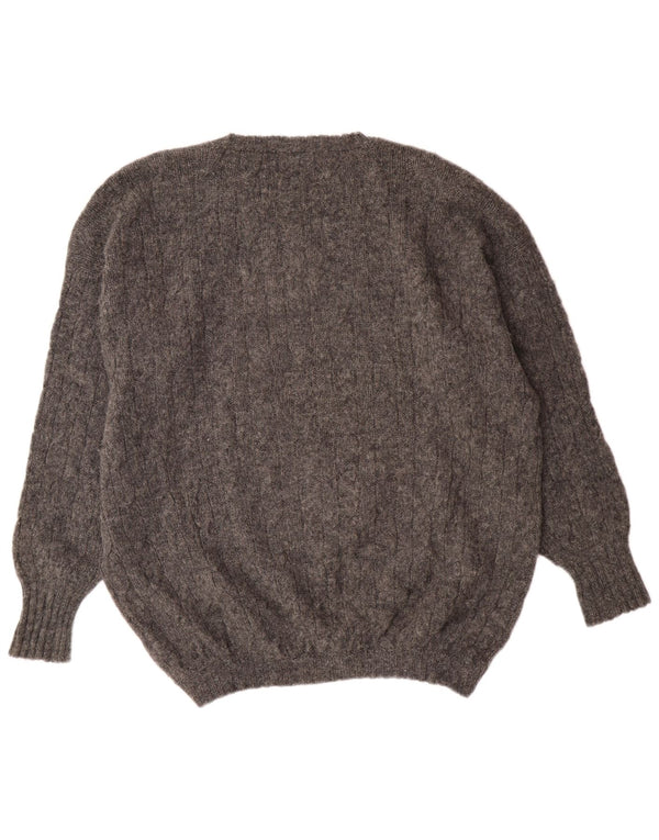 Suéter masculino Drumohr com gola redonda XL lã cinza