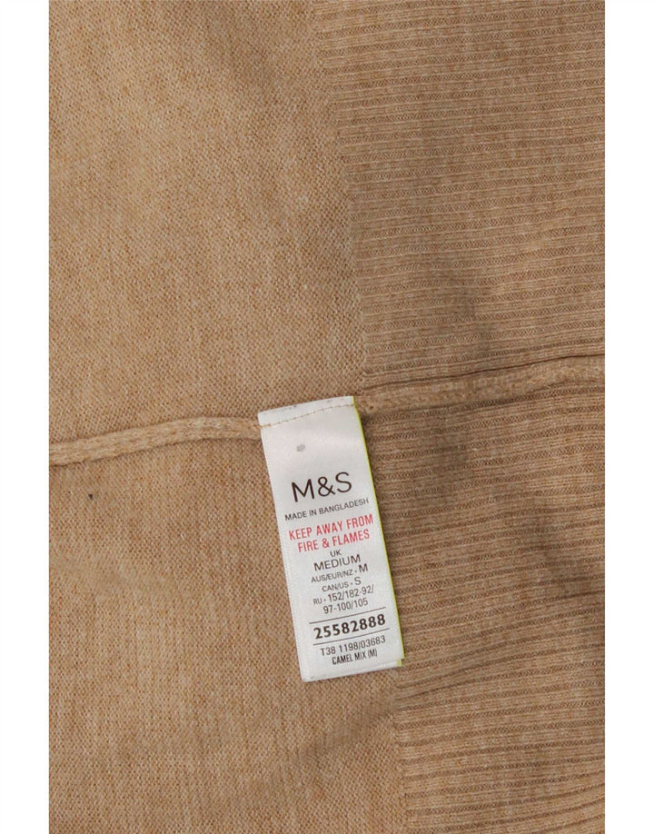 Suéter feminino Marks & Spencer com gola tartaruga Reino Unido 14 médio bege