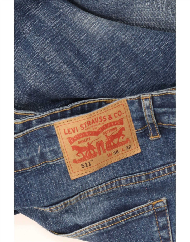 Calça jeans masculina Levi's 511 High Rise Slim W38 L32 azul algodão