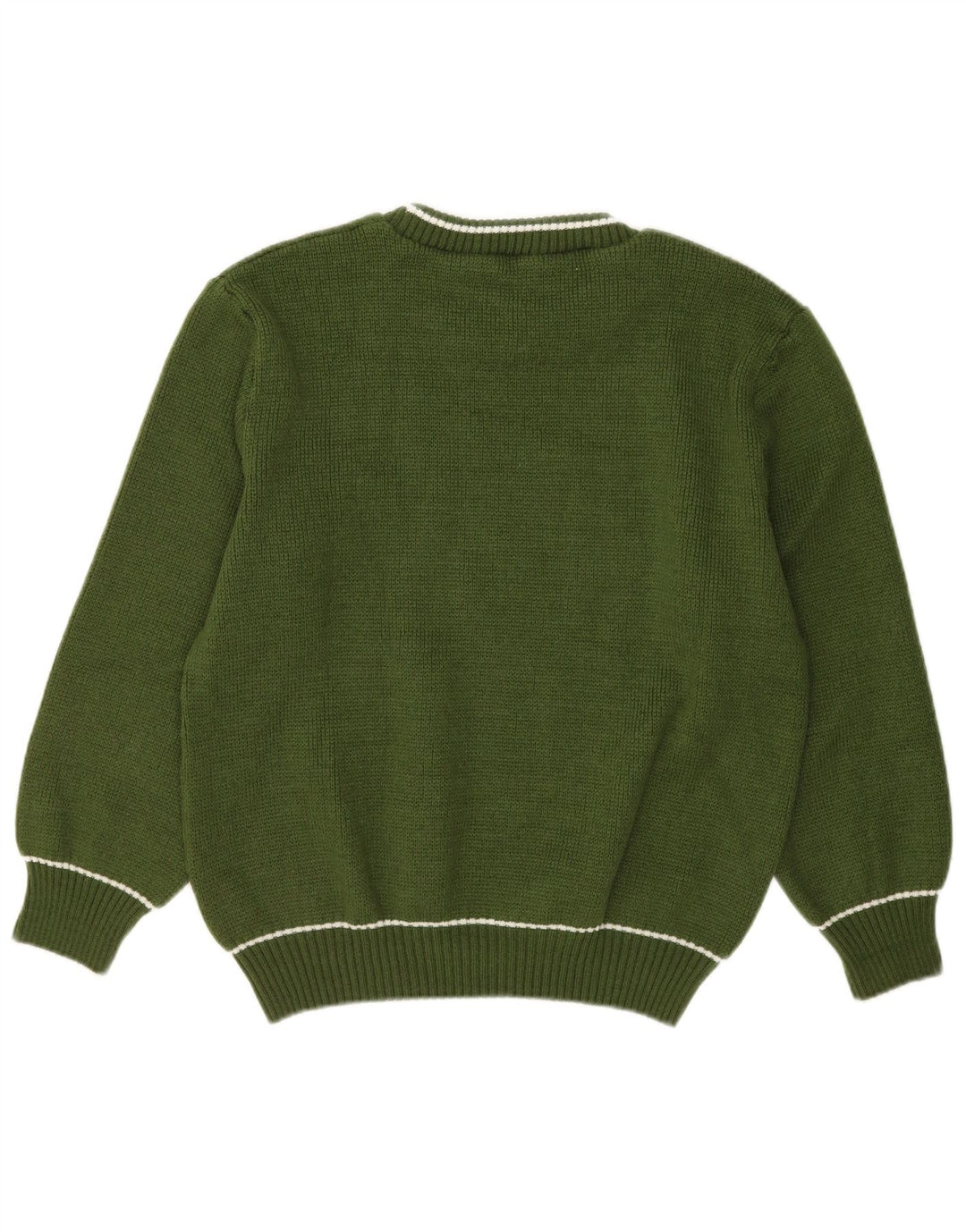 Suéter masculino VINTAGE com gola redonda verde médio