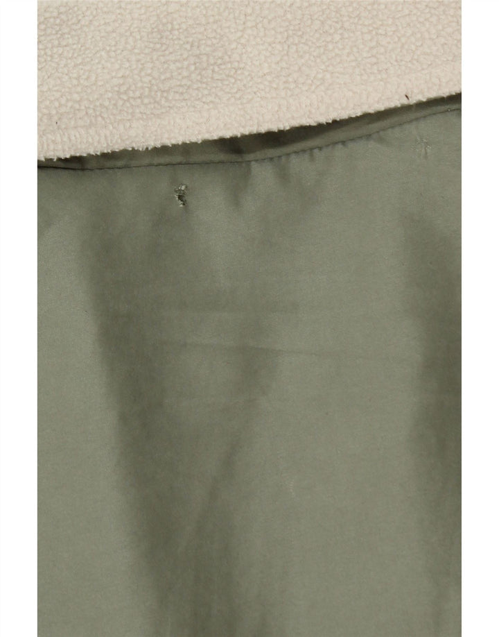 Jaqueta feminina Marks & Spencer Sherpa Parka grande Reino Unido 14 grande verde
