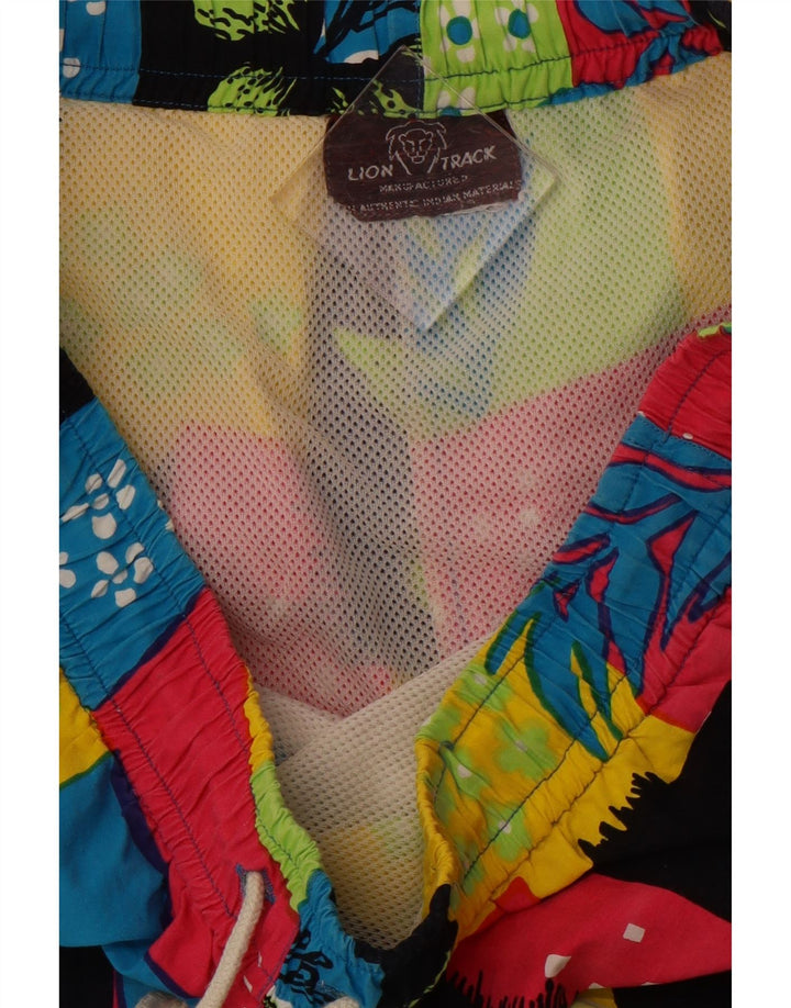 Shorts de natação masculino VINTAGE médio floral multicolorido