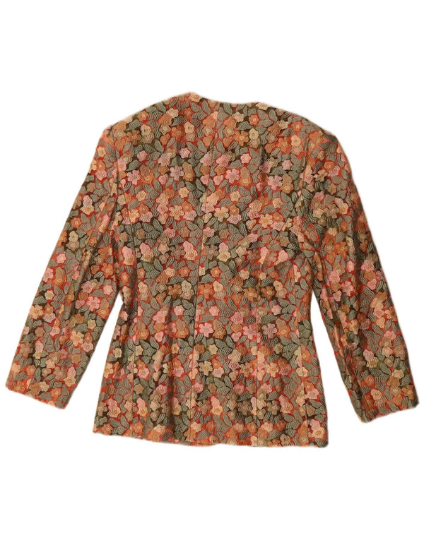 Jaqueta blazer feminina vintage com 5 botões IT 42 floral multicolorido médio