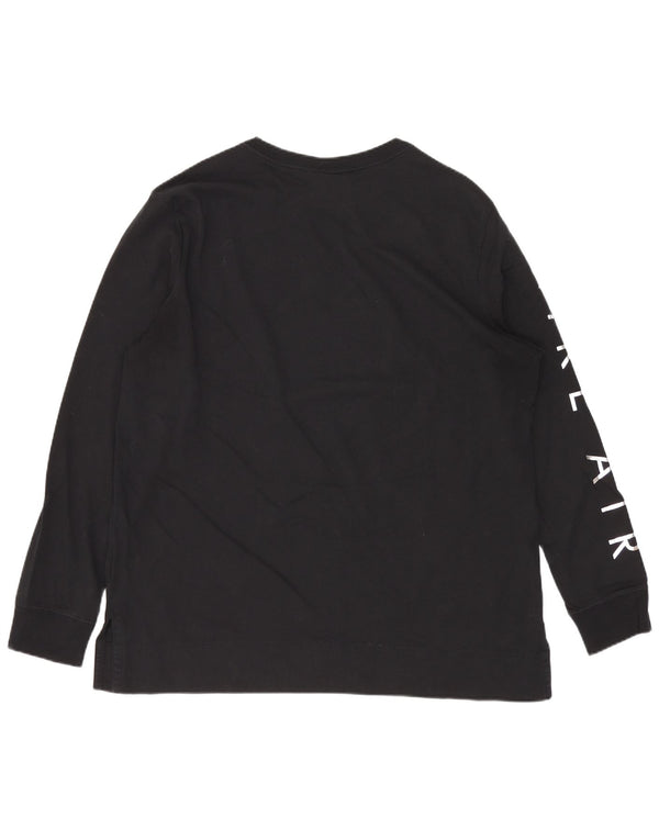 Top gráfico masculino Nike manga comprida grande preto