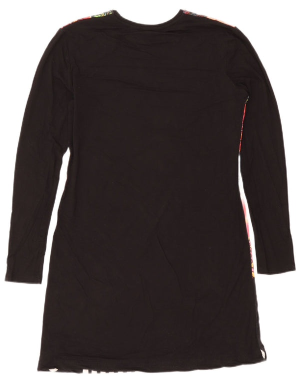 Vestido camiseta feminino de manga comprida Desigual Reino Unido 14 médio preto patchwork