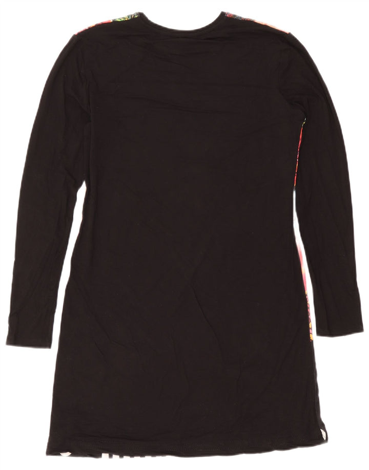 Vestido camiseta feminino de manga comprida Desigual Reino Unido 14 médio preto patchwork