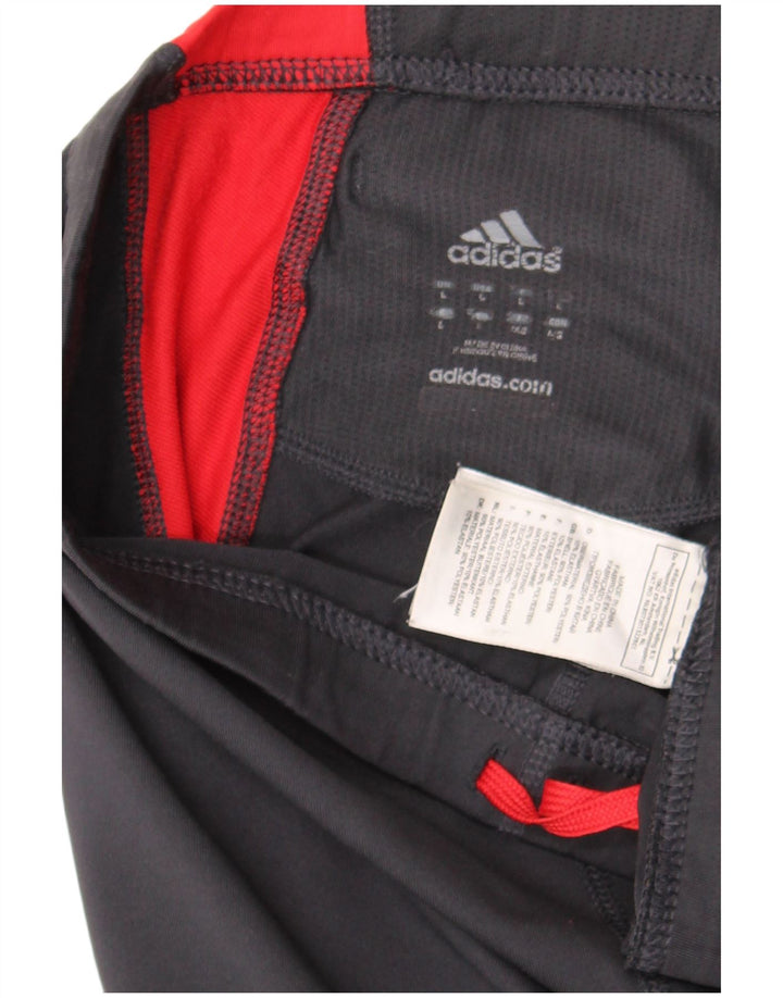 Calça de treino feminina Adidas UK 16 grande cinza colorblock