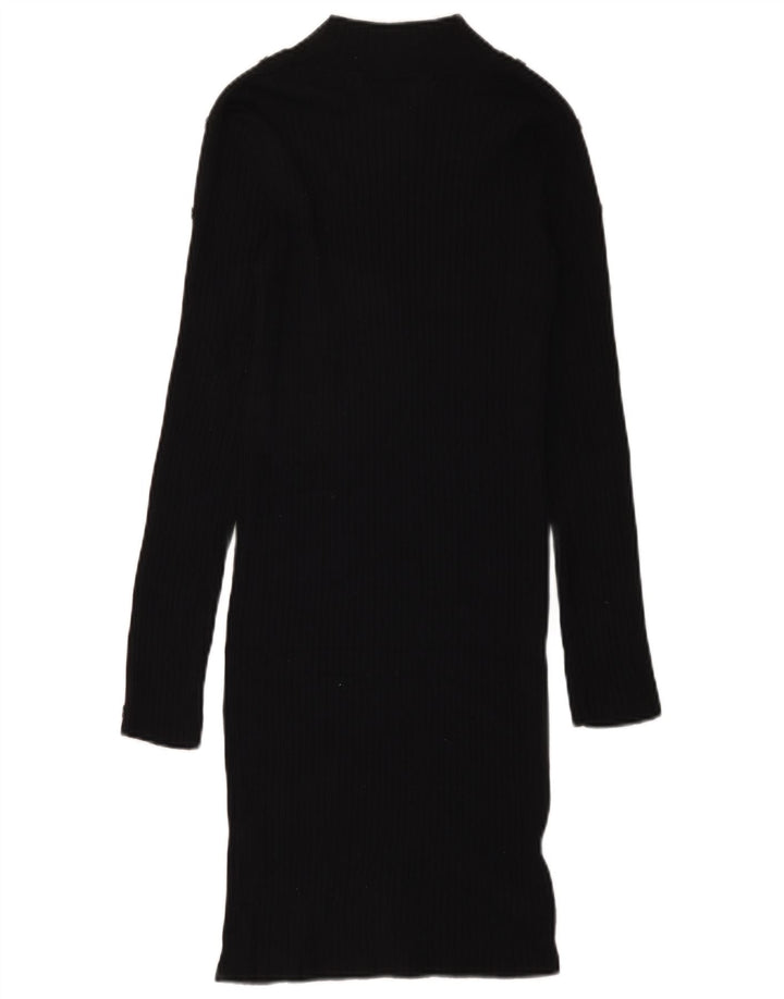 Zara Vestido Jumper Feminino Reino Unido 12 Viscose Preto Médio