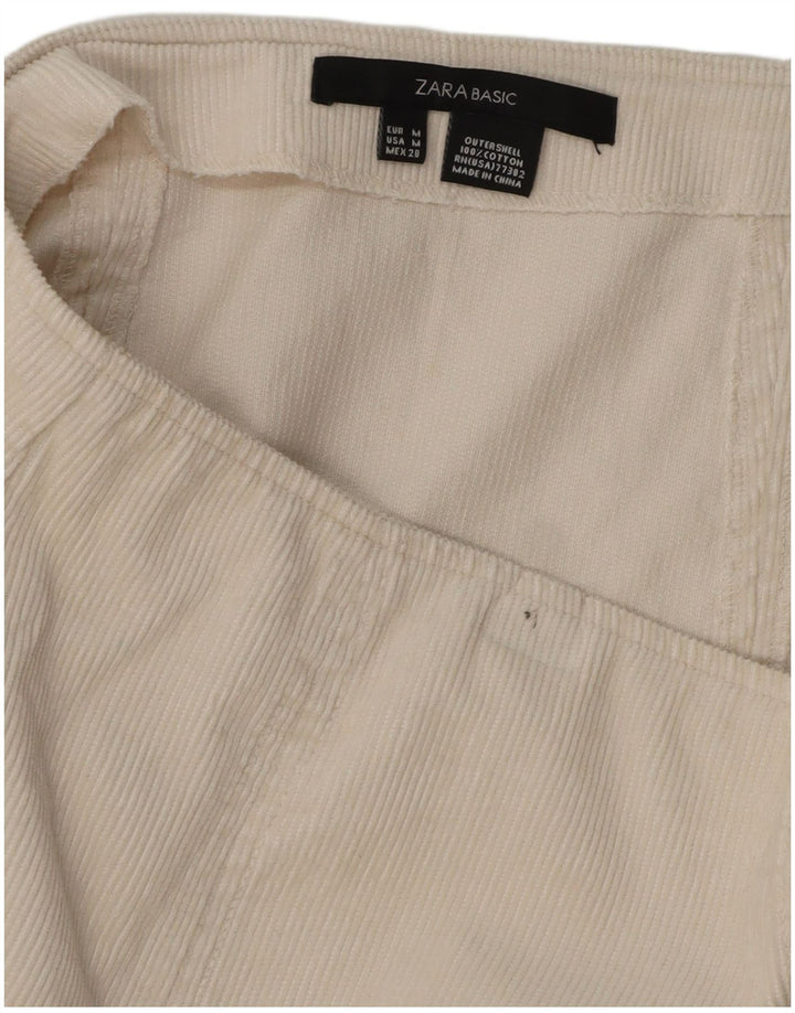 Zara Saia feminina de veludo cotelê médio W32 branca