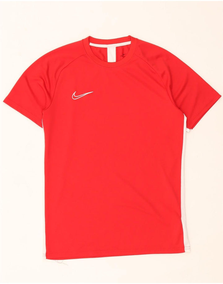 Camiseta masculina Nike Dri Fit Top médio vermelho colorblock poliéster